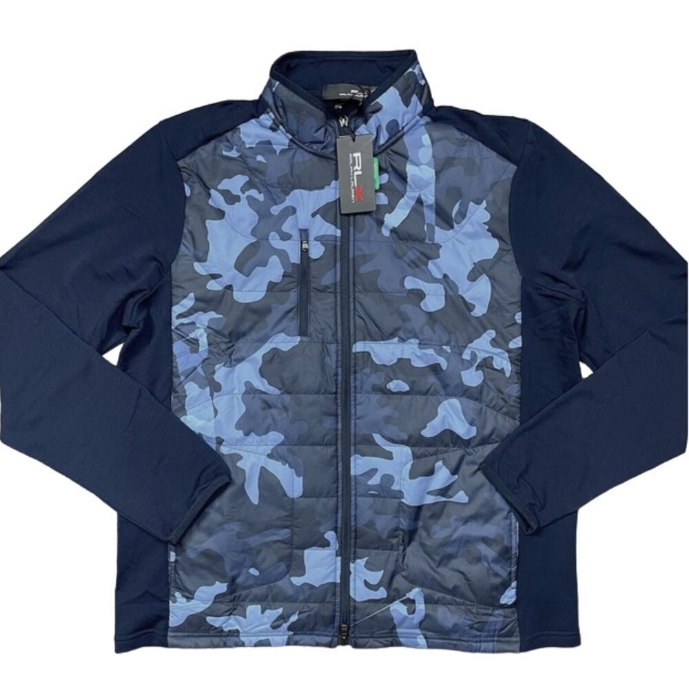 NEW $268 Ralph Lauren RLX Golf Camo Hybrid Jacket! Navy Recycled Wool Blend
